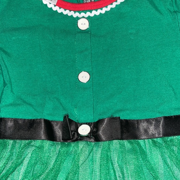 Girls Bonnie Jean Elf Long Sleeve Tutu Top - Picture 3 of 5